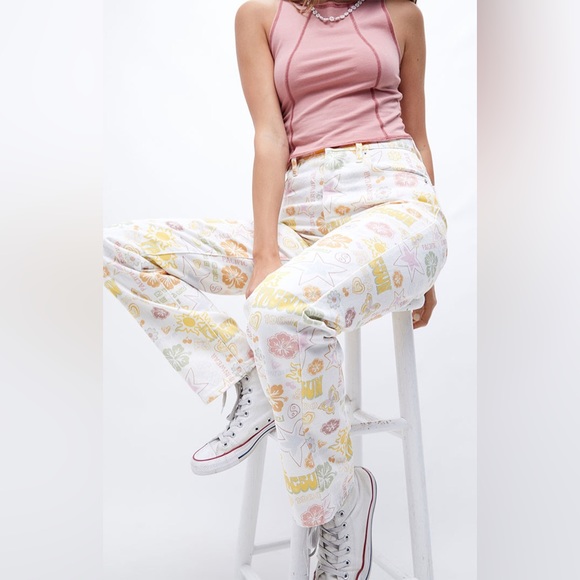 NWOT PacSun Mixed Pacific Sunwear Print Dad Jean in Size 24 - Picture 4 of 16